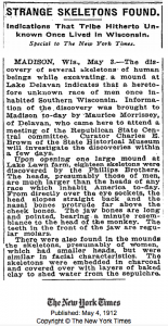 1912 New York Times on giant skeletons.