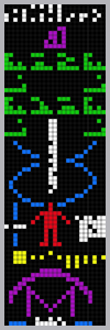 Arecibo message. Color added to separate information blocks.